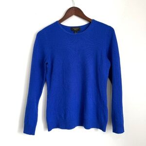 CHARTER CLUB LUXURY Womens Small Royal Blue Long Sleeve Cashmere Sweater HH1